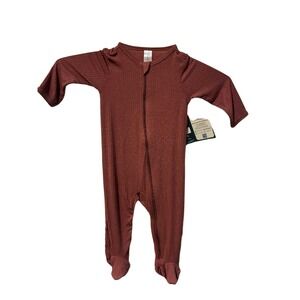 Modern Moments by Gerber Baby 3-6M Ribbed Sleep and Play Footie Dark Rose NWT